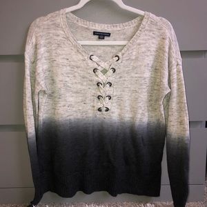 AE lace up sweater